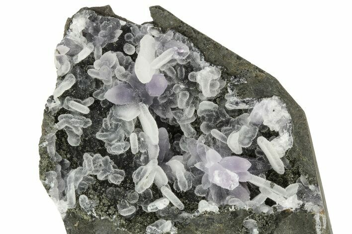Chalcedony Encrusted Barite Crystals with Amethyst - India #220178